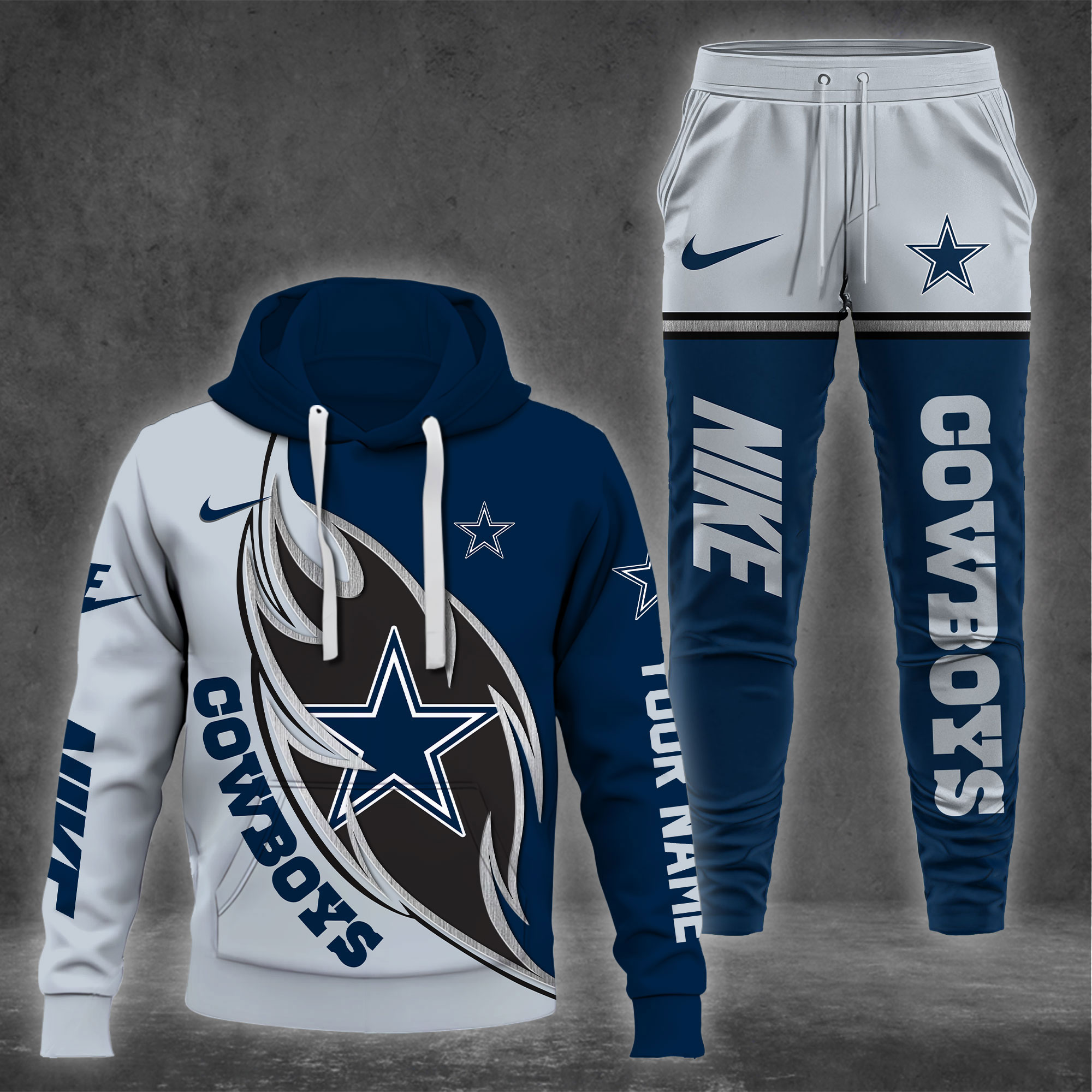 Dallas Cowboys NK Hoodie And Jogger ,Sport Hoodie Tracksuit, NFL hoodie, NFL Joggers Gift For Sport Music Fans