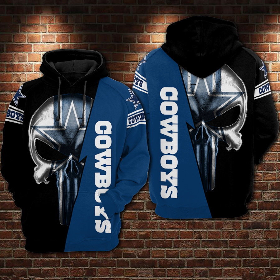 Dallas Cowboys Skull Hoodie  Zip Hoodie Version 1374