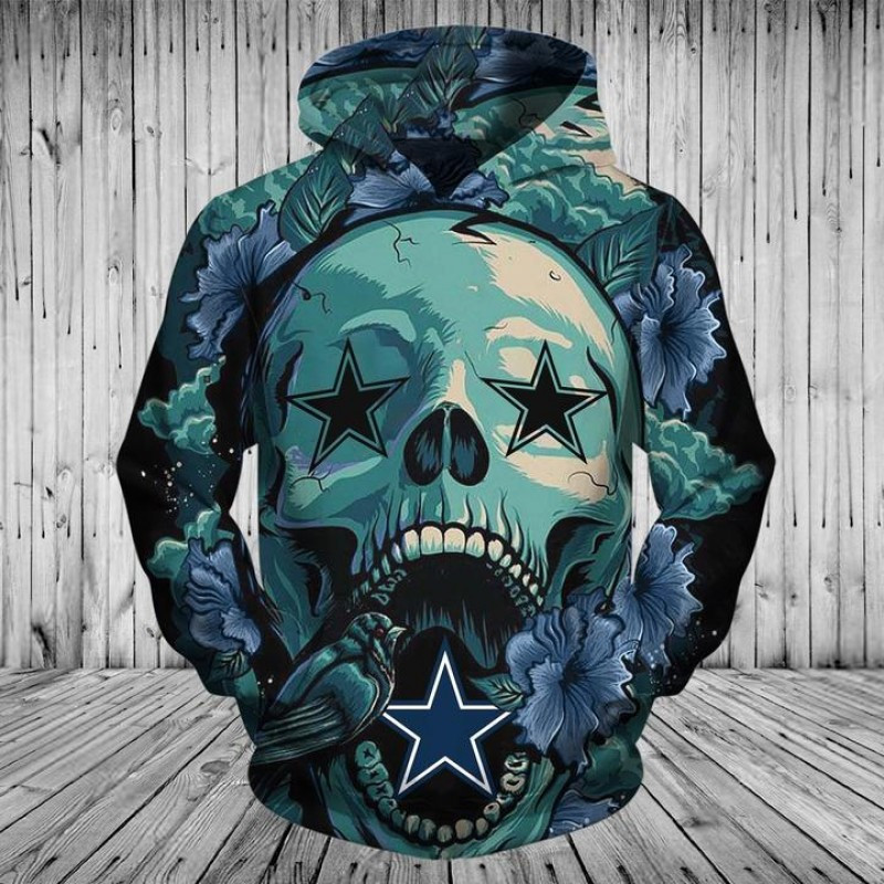 Dallas Cowboys Skull Hoodie  Zip Hoodie Version 1430