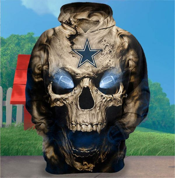 Dallas Cowboys Skull Hoodie  Zip Hoodie Version 2606