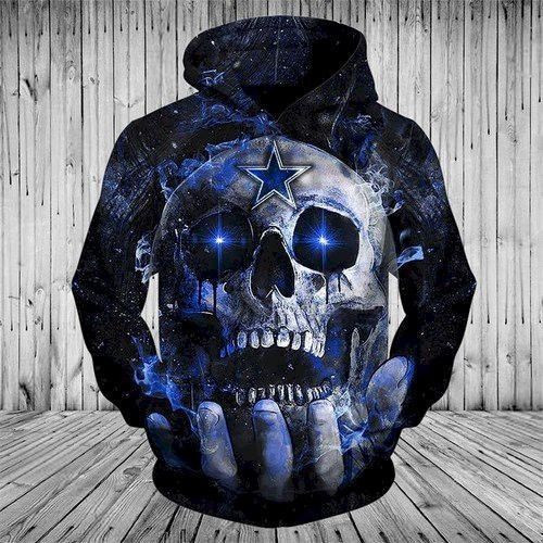 Dallas Cowboys Skull Hoodie  Zip Hoodie Version 953