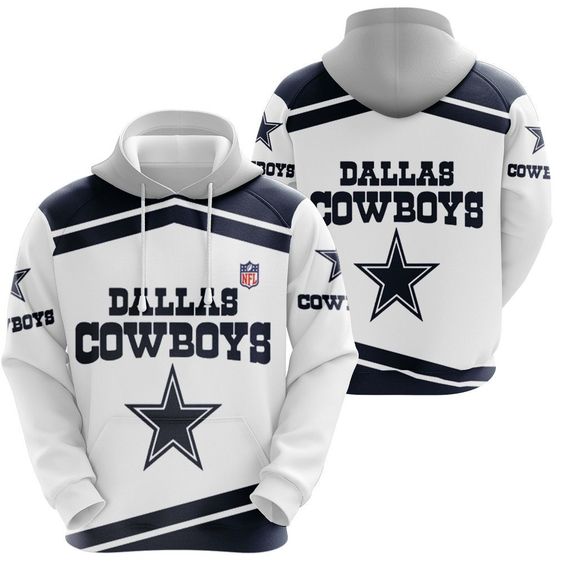 Dallas Cowboys White NFL Football Team Hoodie