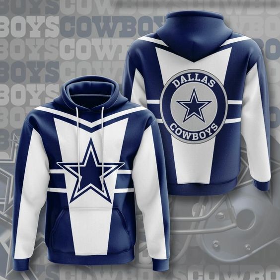 Dallas Cowboys White V3 NFL Football Team Hoodie