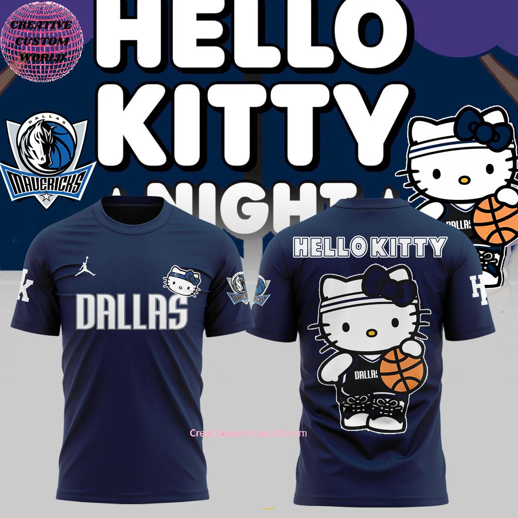 Dallas Mavericks x Hello Kitty Night 2024 3D T-Shirt
