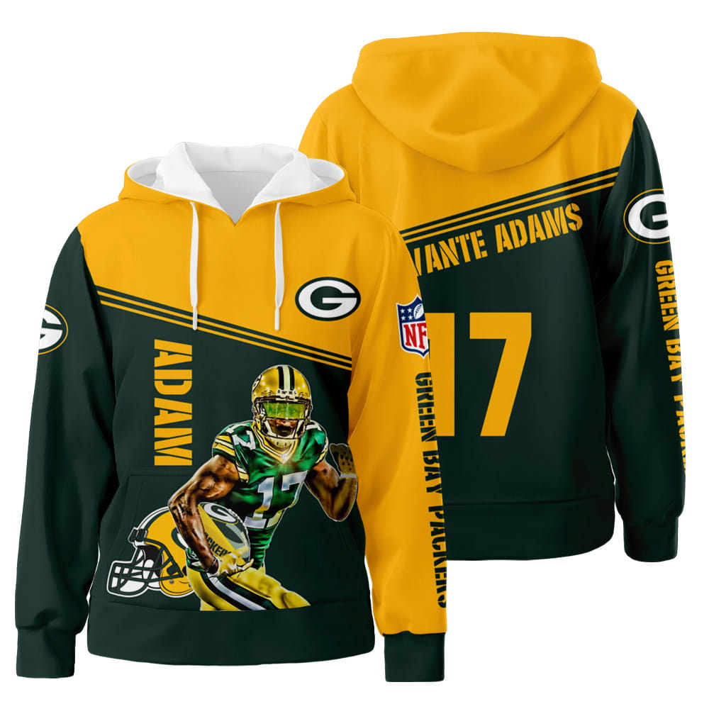 Davante Adams Green Bay Packers 3D All Over Print Hoodie Zip-Up Hoodie