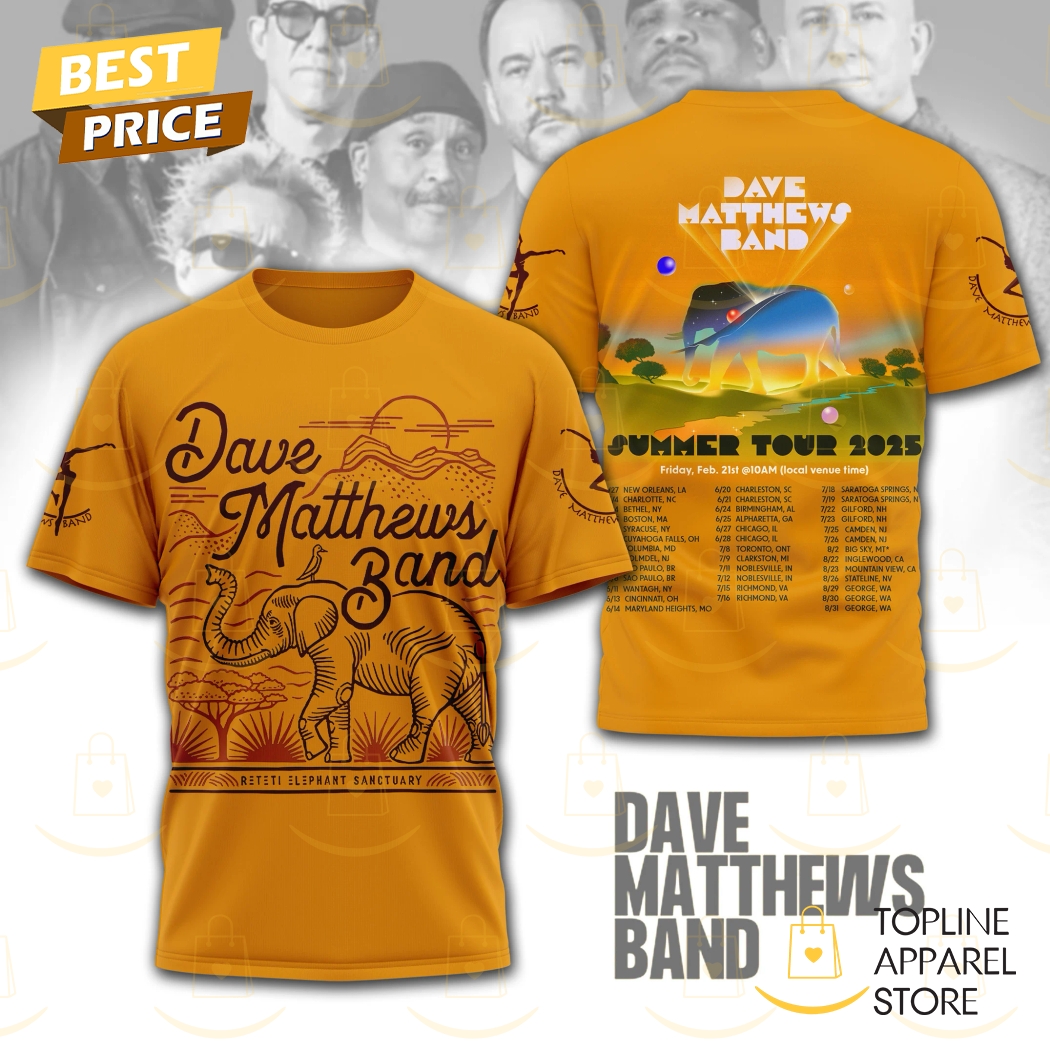 Dave Matthews Band Summer Tour 2025 3D T-Shirt Gift For Sport Music Fans