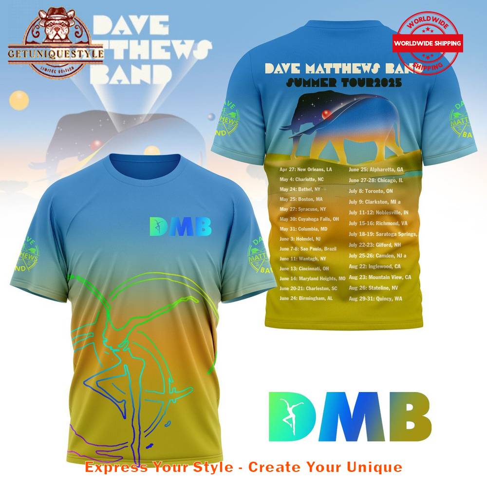 Dave Matthews Band Summer Tour 2025 T-shirt Gift For Sport Music Fans
