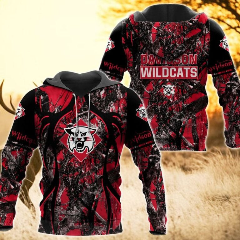 Davidson Wildcats Camo Hunting 3D printed Sweatshirt Hoodie Zipped Hoodie