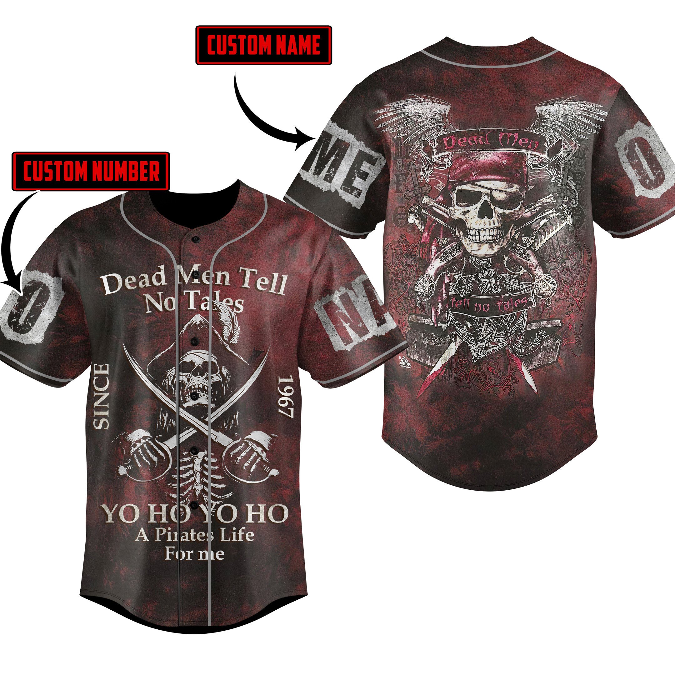 Dead Men Tell Baseball Jersey For Fans