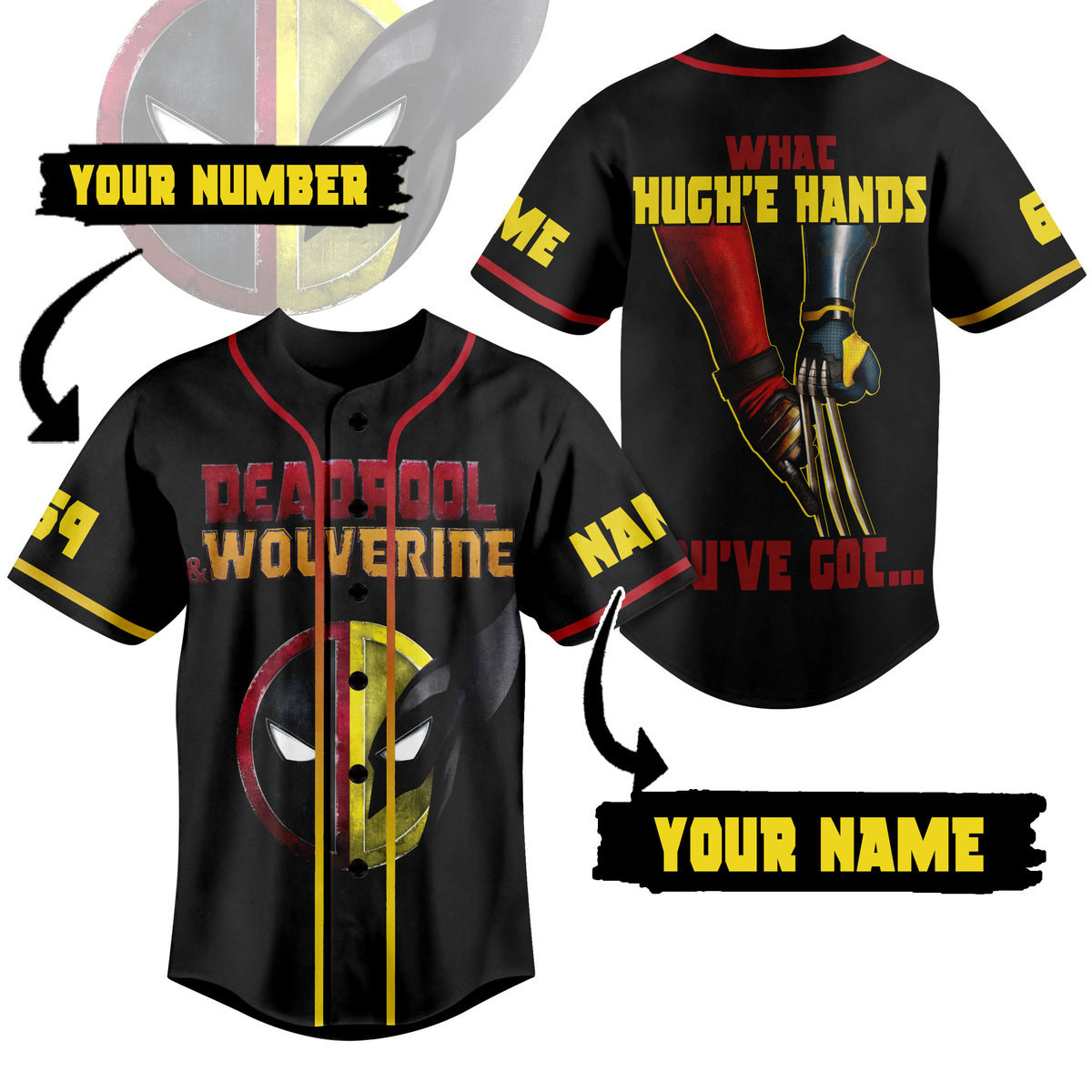 Deadpool Wolverine Baseball Jersey For Fans