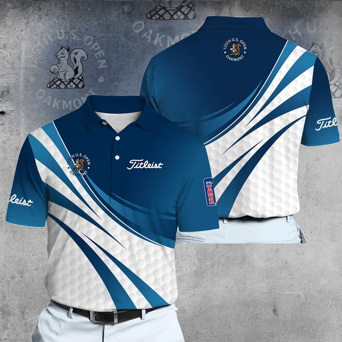 Deep Blue Golf Pattern 125th US Open Men Polo Shirt Gifts For Male Golfers