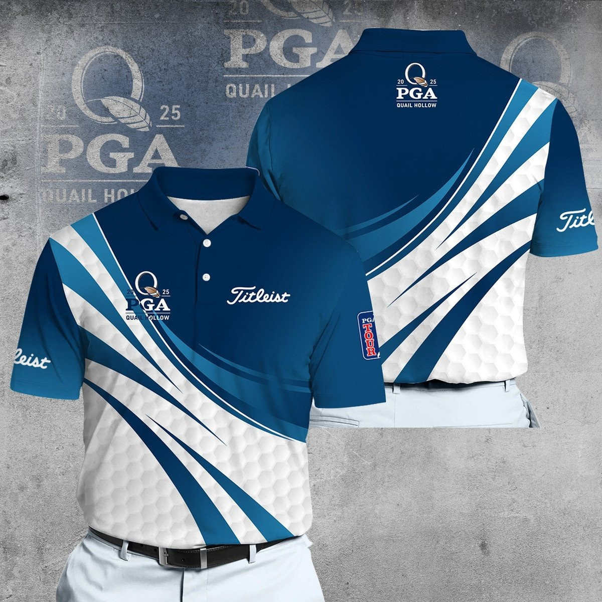 Deep Blue Golf Pattern 2025 PGA Men Polo Shirt Gifts For Male Golfers