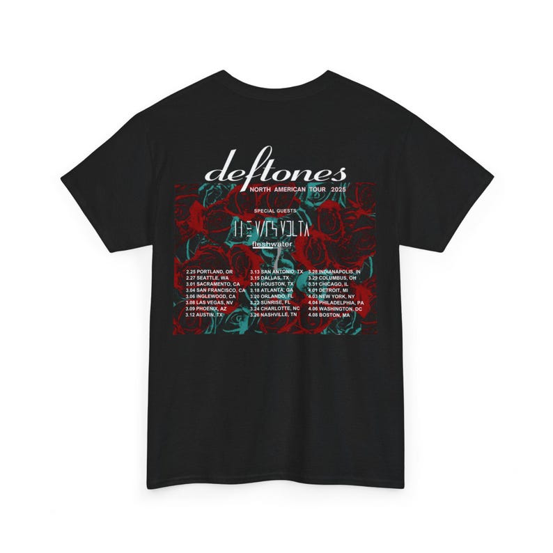 Deftones North American Tour Shirt 2025 Fan Inspired Deftones North American Tour Shirt Front and Back Gift For Sport Music Fans