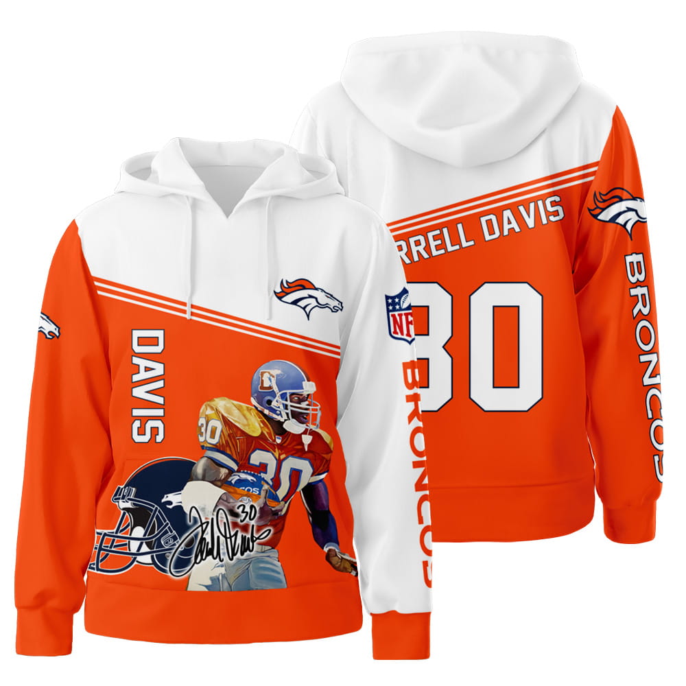 Denver Broncos and Terrell Davis 3D All Over Print Hoodie Zip-Up Hoodie