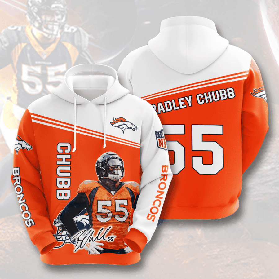 Denver Broncos Chubb 55 Hoodie  Zip Hoodie Version 1350