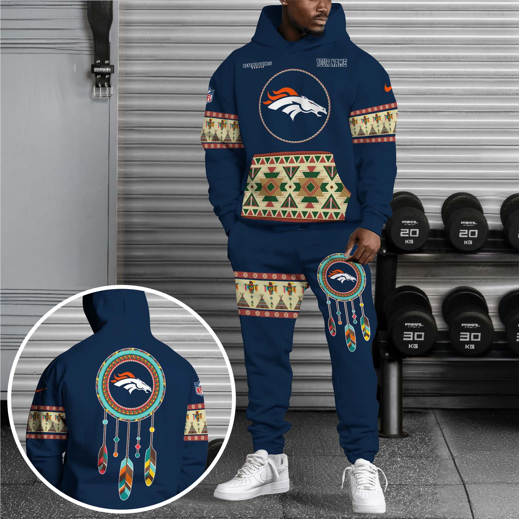 Denver Broncos Hoodie Sweatpants Set, Custom Hoodie, Sport Hoodie Sweatpants Set, Sport Gifts For Fan TC64 Gift For Sport Music Fans