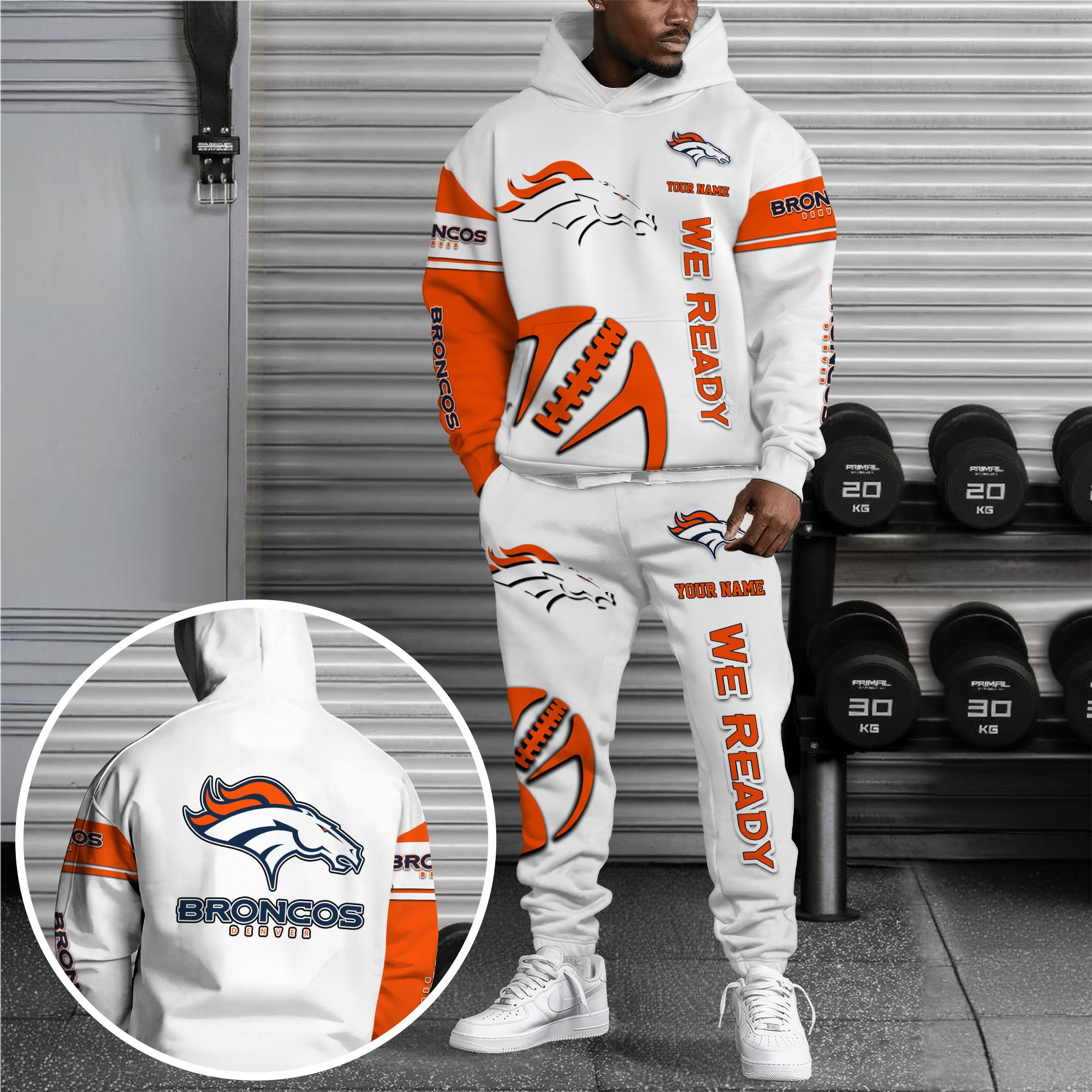 Denver Broncos Hoodie Sweatpants Set, Custom Hoodie, Sport Hoodie Sweatpants Set, Sport Gifts For Fan YV46 Gift For Sport Music Fans