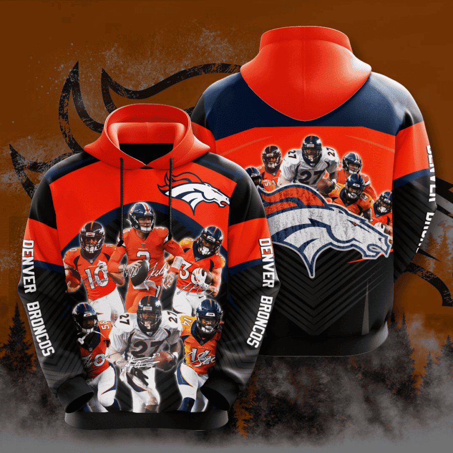 Denver Broncos Hoodie  Zip Hoodie Version 1970