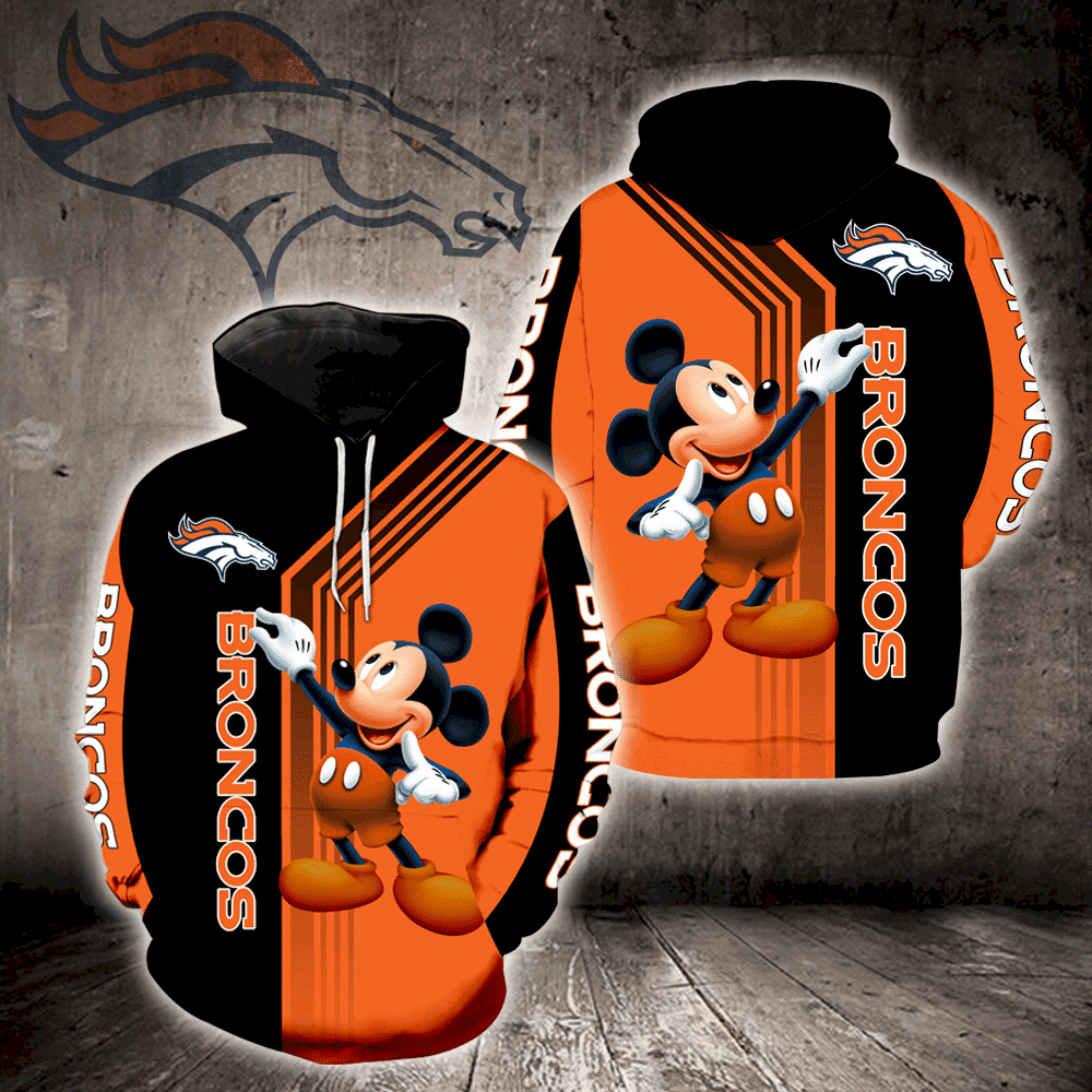 Denver Broncos Mickey Mouse Hoodie Zip Hoodie