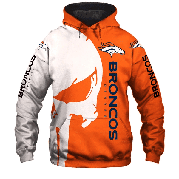 Denver Broncos Punisher NFL Unisex 3D Hoodie