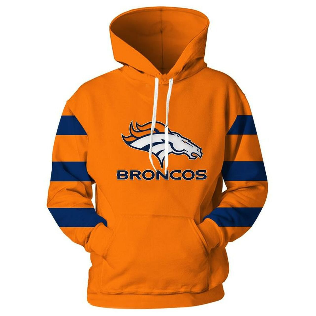 Denver Broncos Stripe Hoodie Version 1739