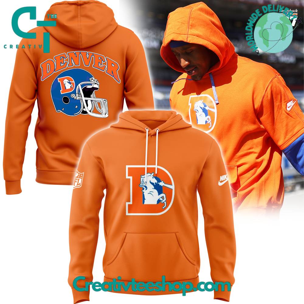 Denver Broncos Throwback Orange Hoodie
