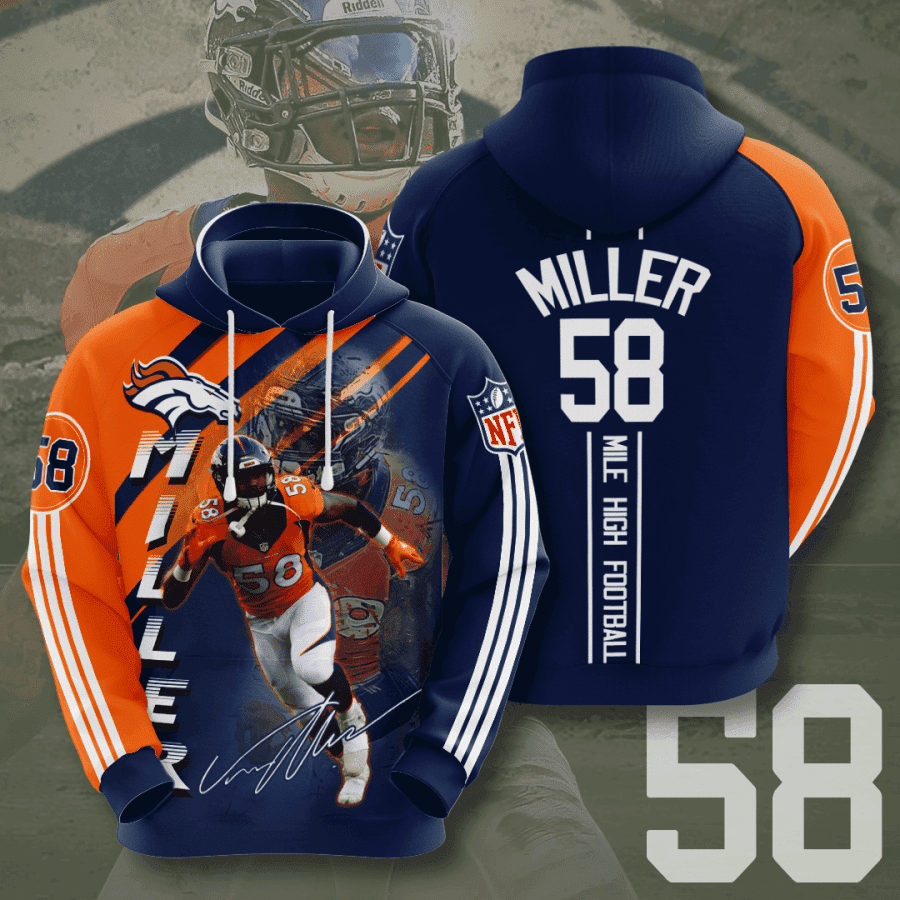 Denver Broncos Von Miller Hoodie  Zip Hoodie