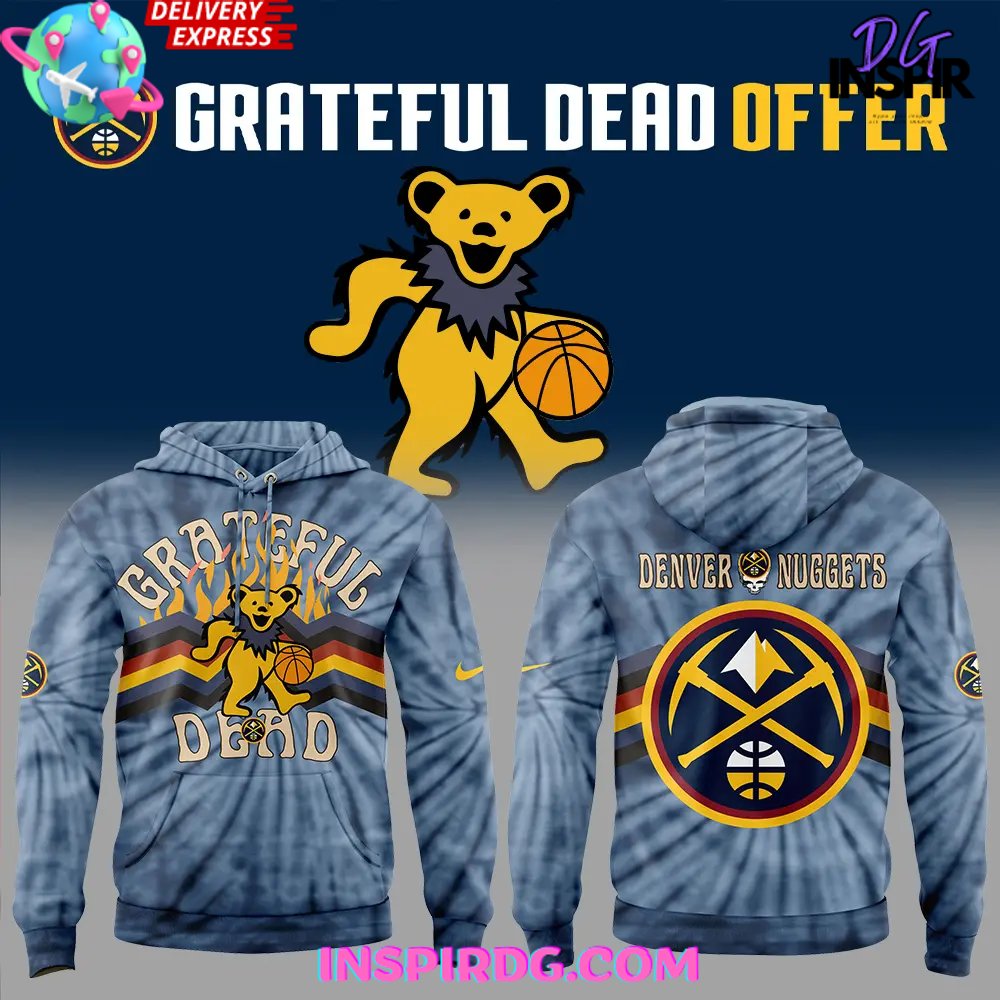 Denver Nuggets x Grateful Dead Night Special Hoodie Gift For Sport Music Fans