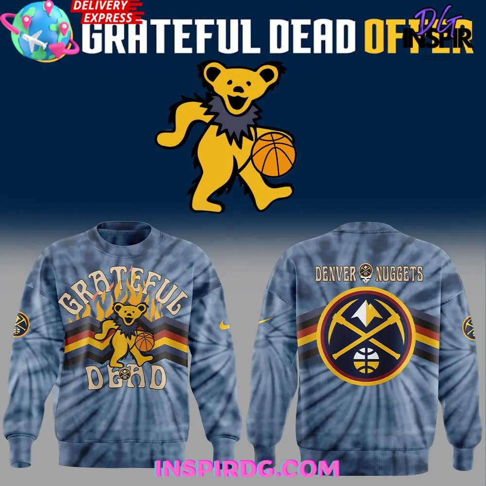 Denver Nuggets x Grateful Dead Night Special Sweatshirt Gift For Sport Music Fans