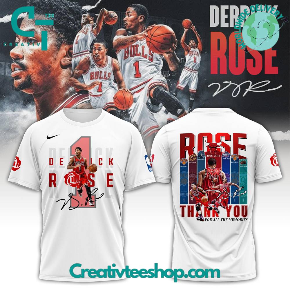 Derrick Rose Chicago Bulls Thank You For Memories T-Shirt