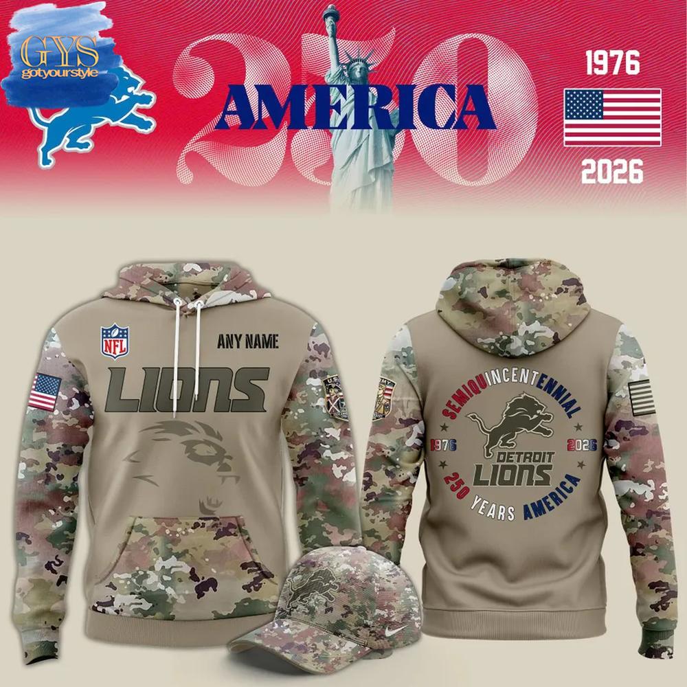 Detroit Lions 250 Years America Limited Edition Hoodie Premium Merchandises