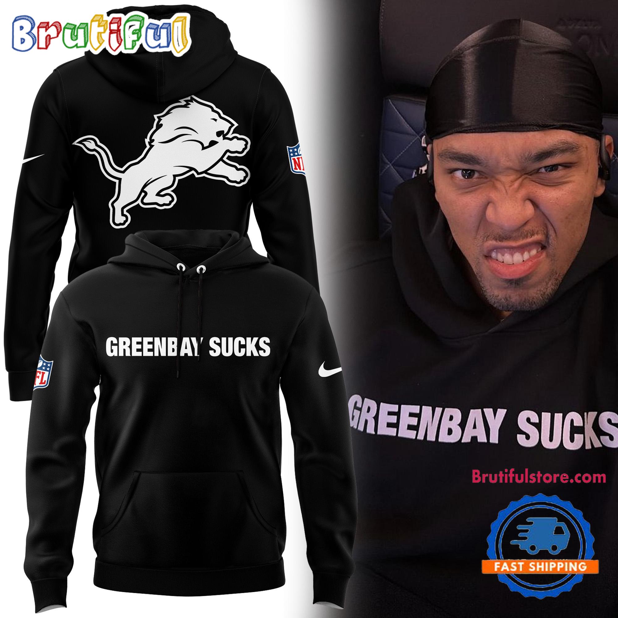 Detroit Lions Amon-Ra St. Brown Green Bay Sucks Hoodie Gift For Sport Music Fans