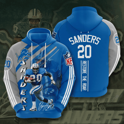 Detroit Lions Barry Sanders 20 NFL Football Team Hoodie