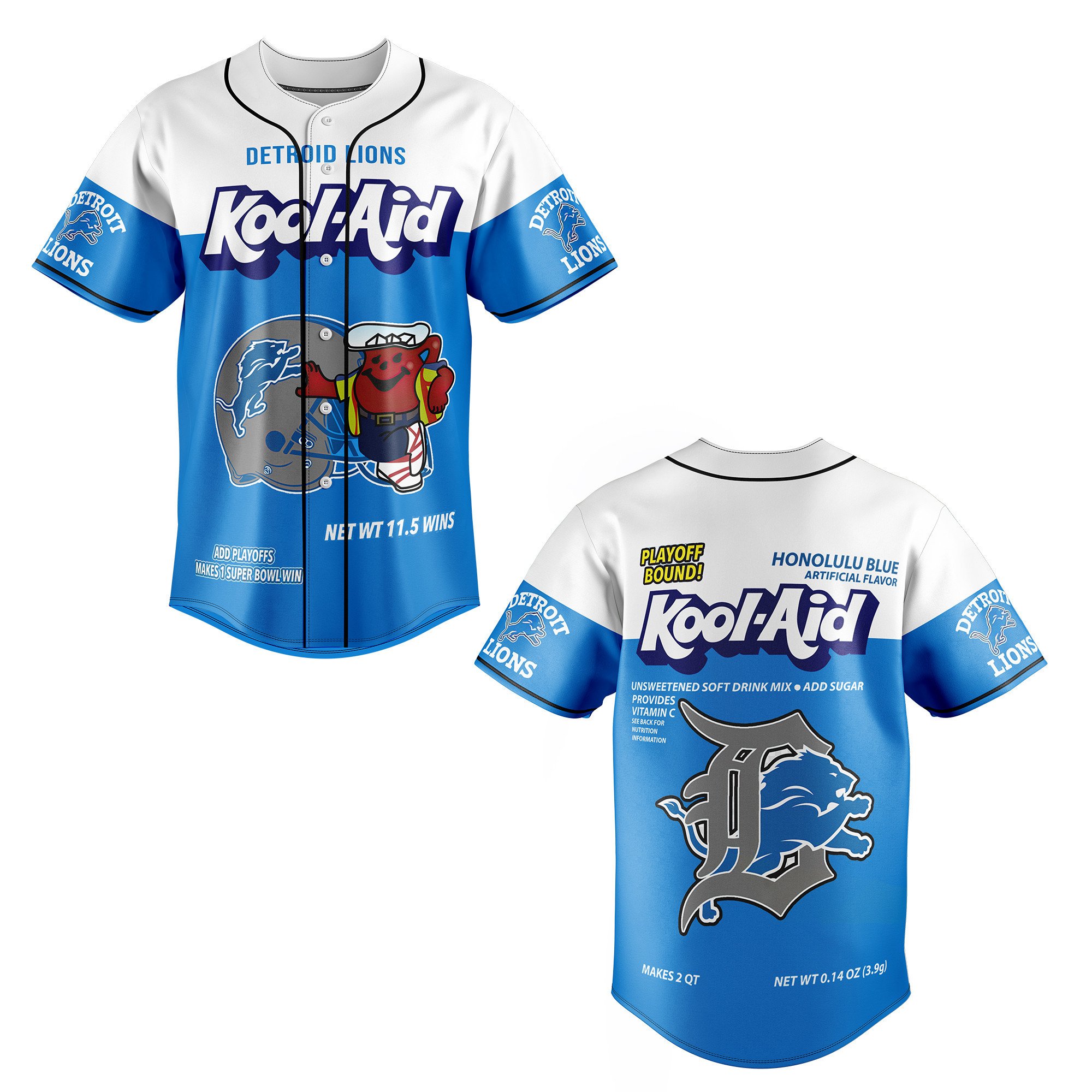 Detroit Lions Baseball Jersey For Fans