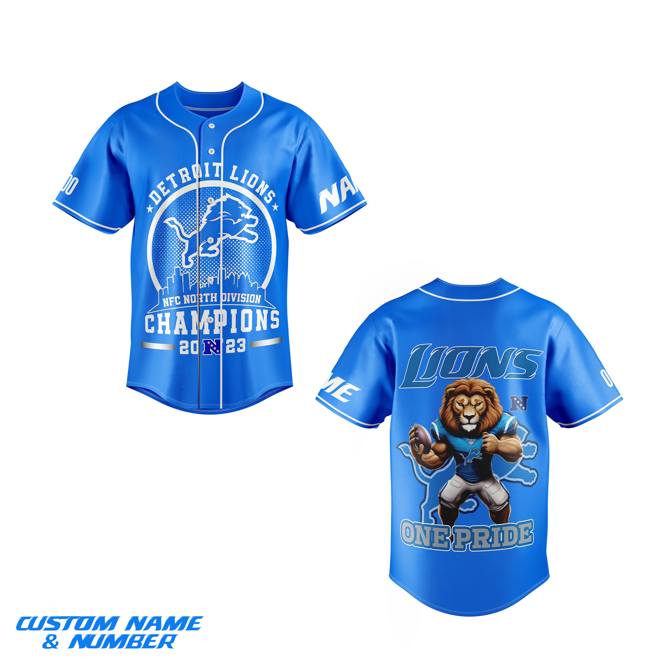 Detroit Lions Baseball Jersey For Fans