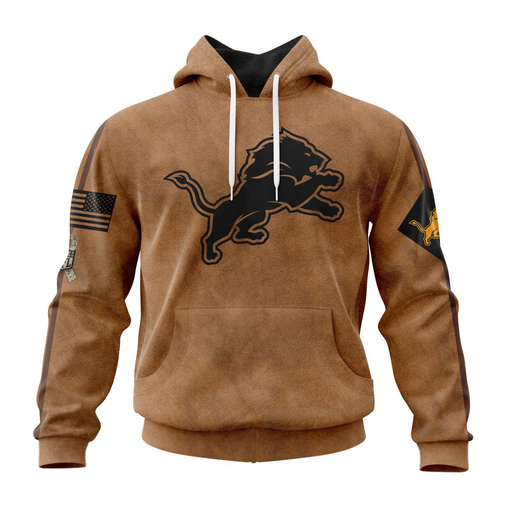 Detroit Lions Basic Brown NFL 3D Hoodie Gift For Sport Music Fans