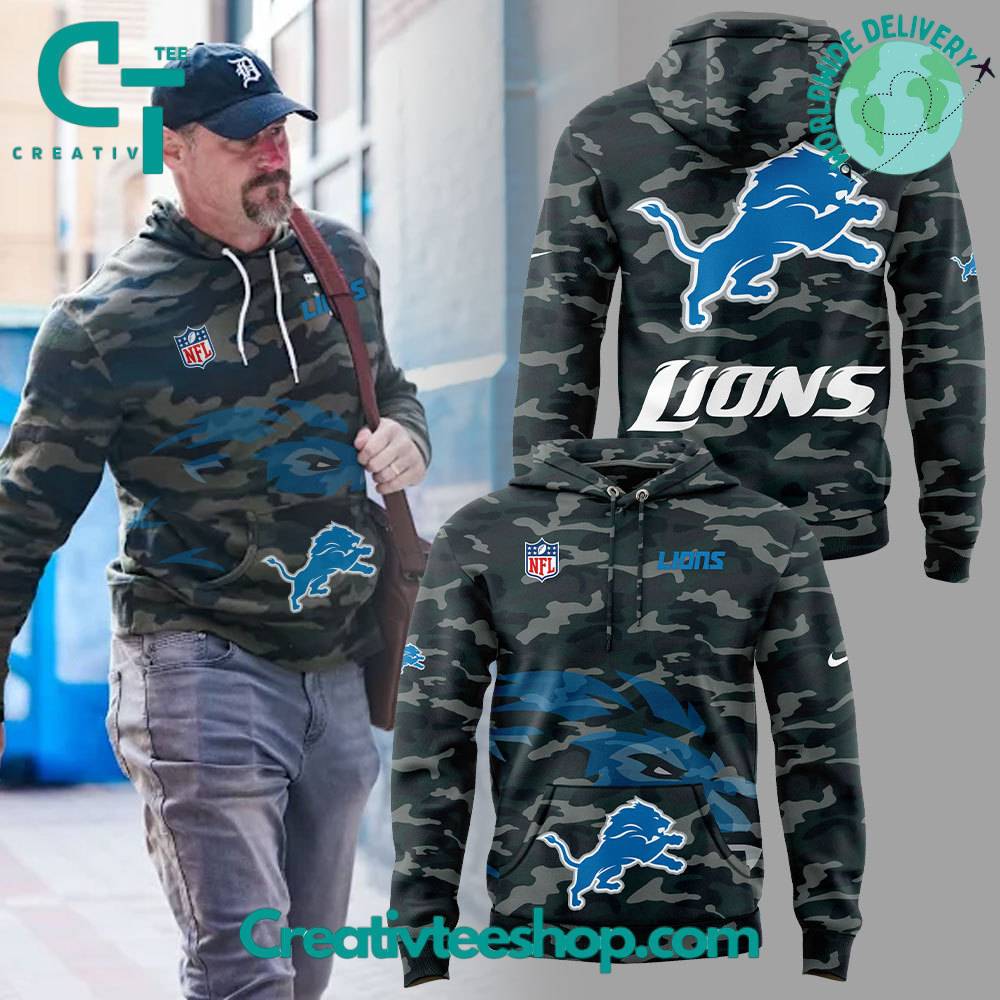 Detroit Lions Coach Dan Campbell Camo Hoodie