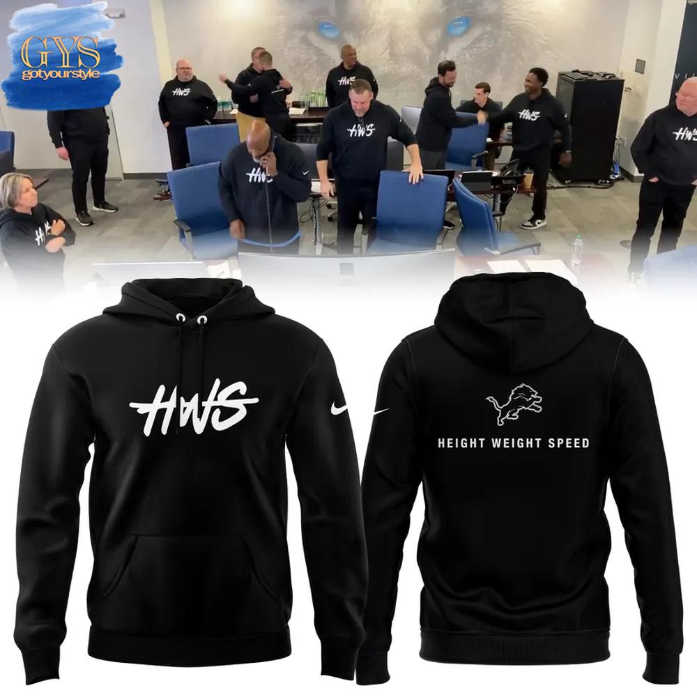 Detroit Lions Height Weight Speed 2025 Limited Edition Black Hoodie Premium Merchandises