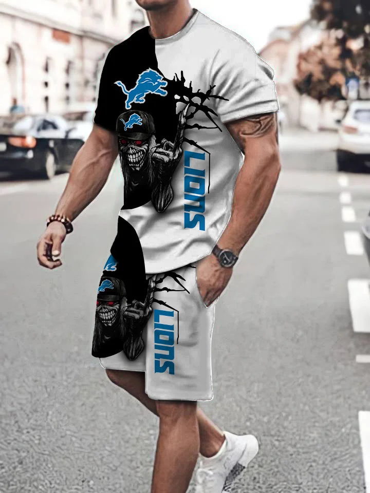 Detroit Lions Limited Edition Top And Shorts Two-Piece Suits Merch For Fans Gift For Sport Music Fans