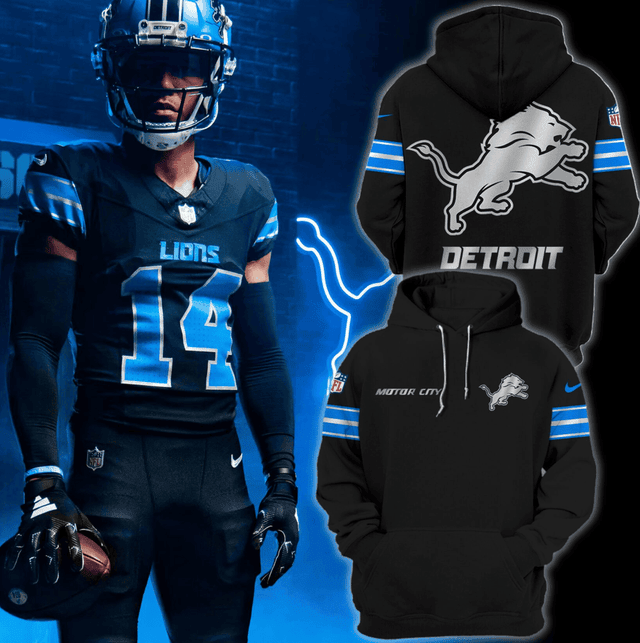 Detroit Lions Motor City NFL 3D Hoodie