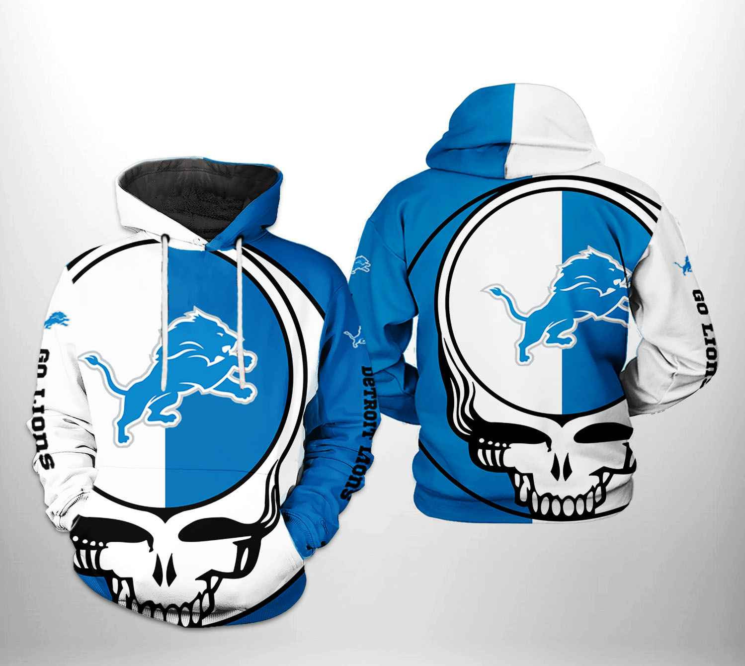 Detroit Lions NFL Grateful Dead Hoodie Zip Hoodie