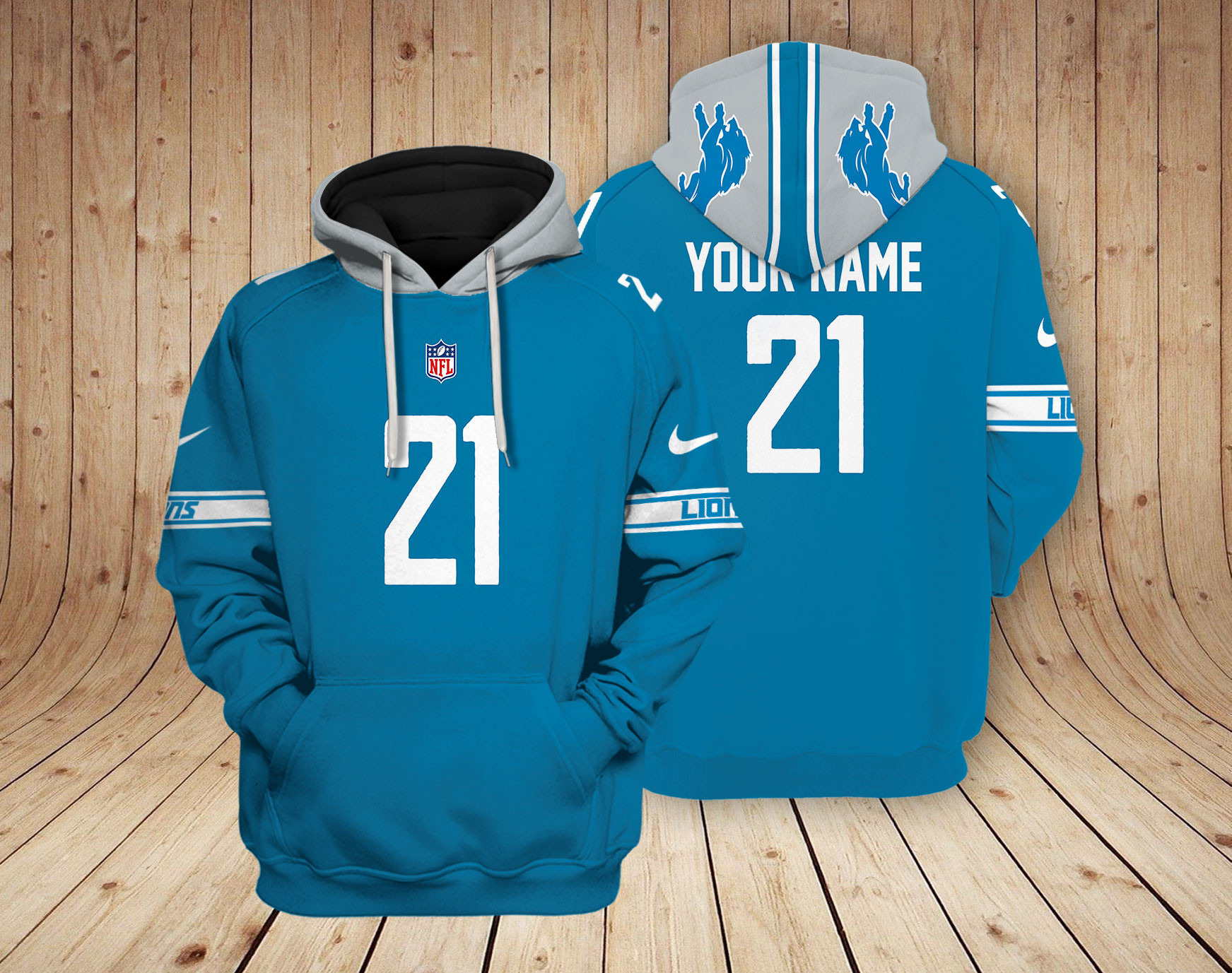 Detroit Lions NFL Team 3D Hoodie