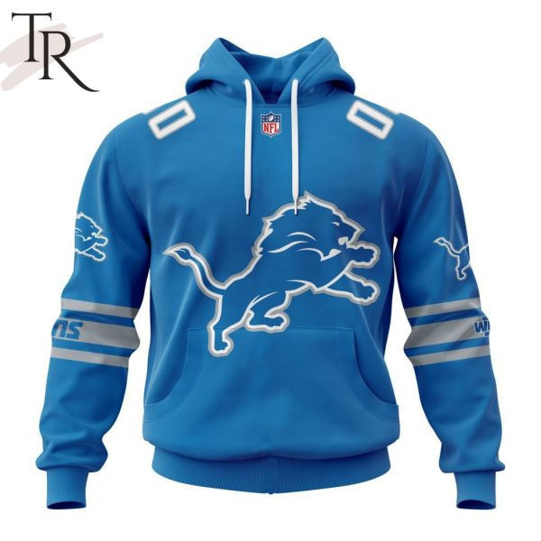 Detroit Lions Personalized Name And Number NFL 3D Hoodie Version 72