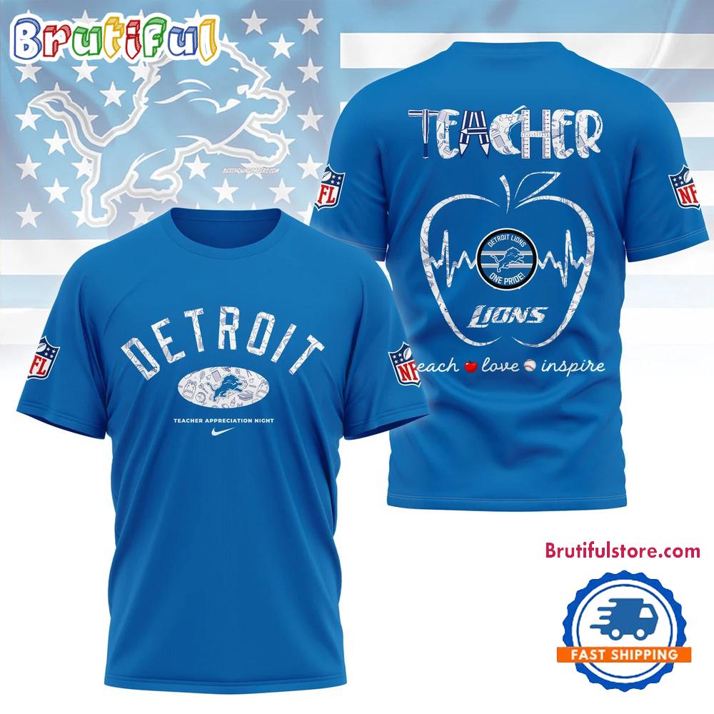 Detroit Lions Teacher Appreciation Night 2025 All Over Print Shirt