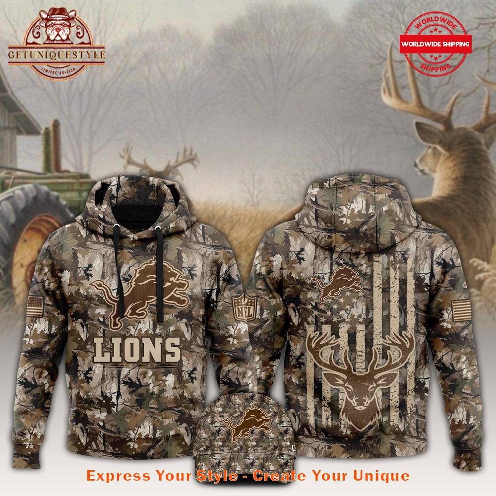 Detroit Lions x Hunting 2024 Hoodie