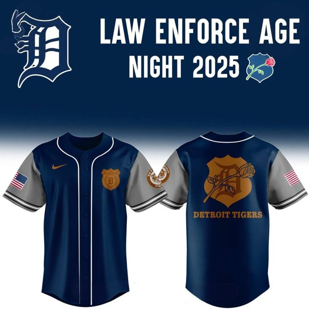 Detroit Tigers Law Enforcement Night 2025 Special Baseball Jersey Baseball Enthusiast Gifts