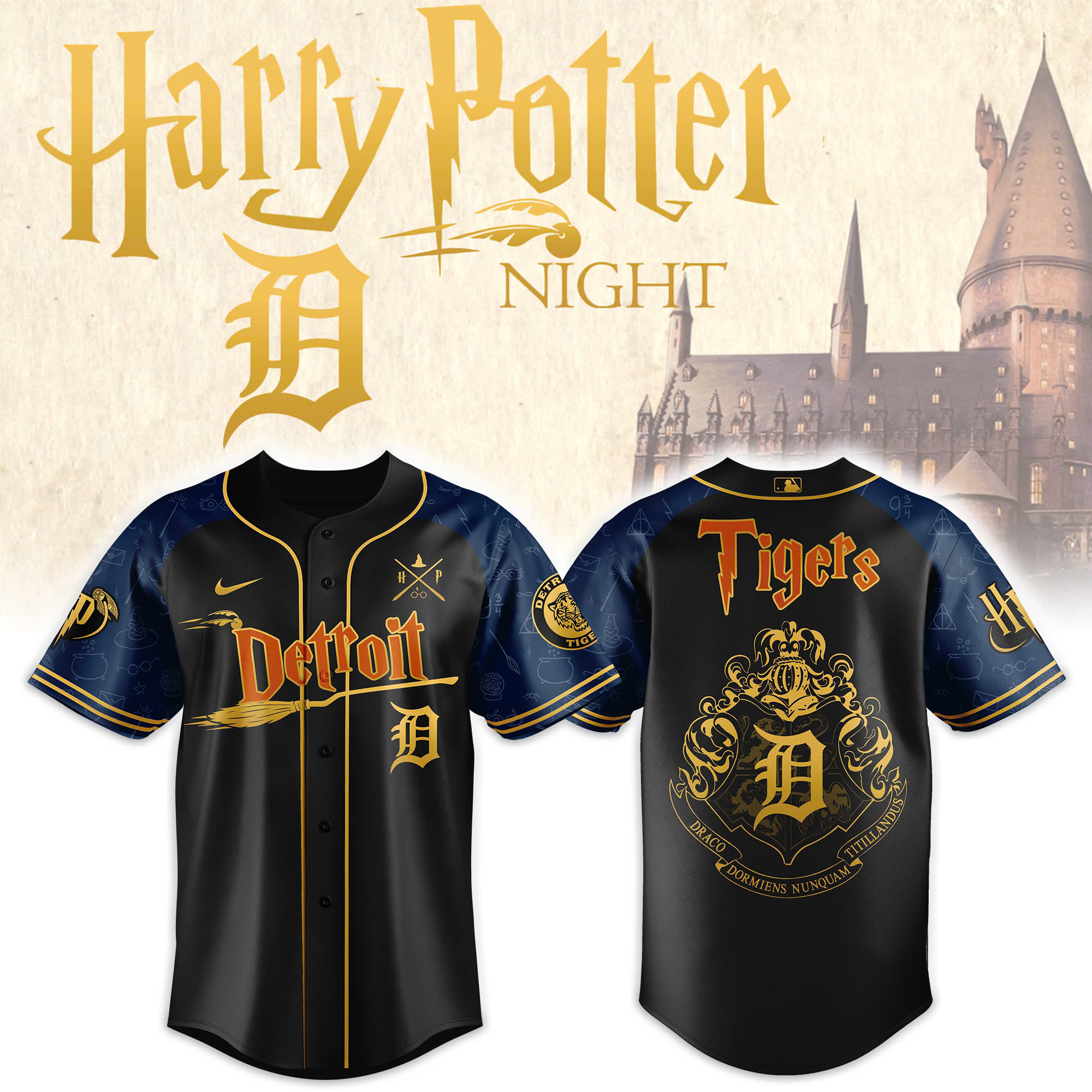 Detroit Tigers MLB x Harry Potter Personalized Baseball Jersey For Fan
