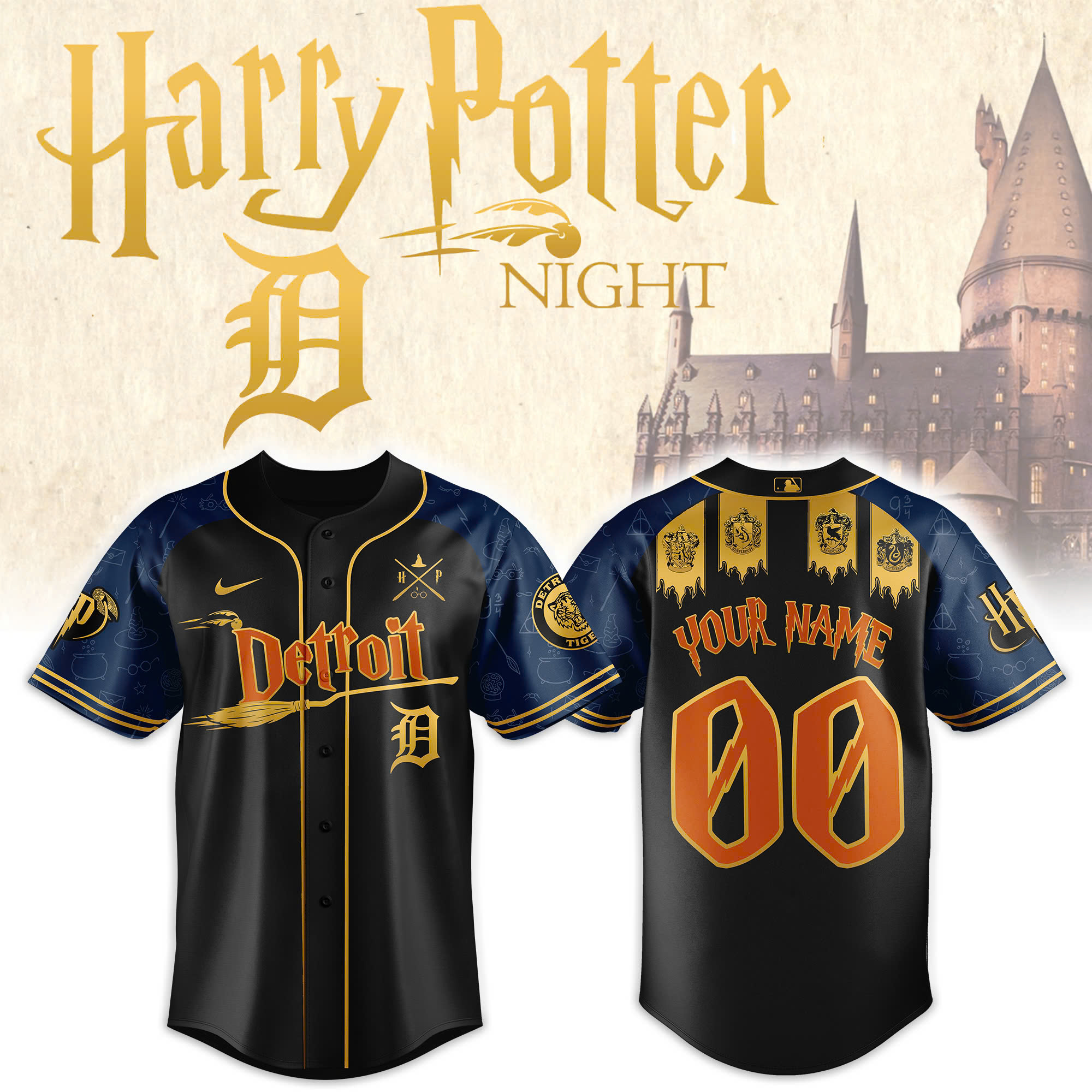 Detroit Tigers MLB x Harry Potter Personalized Baseball Jersey For Fan