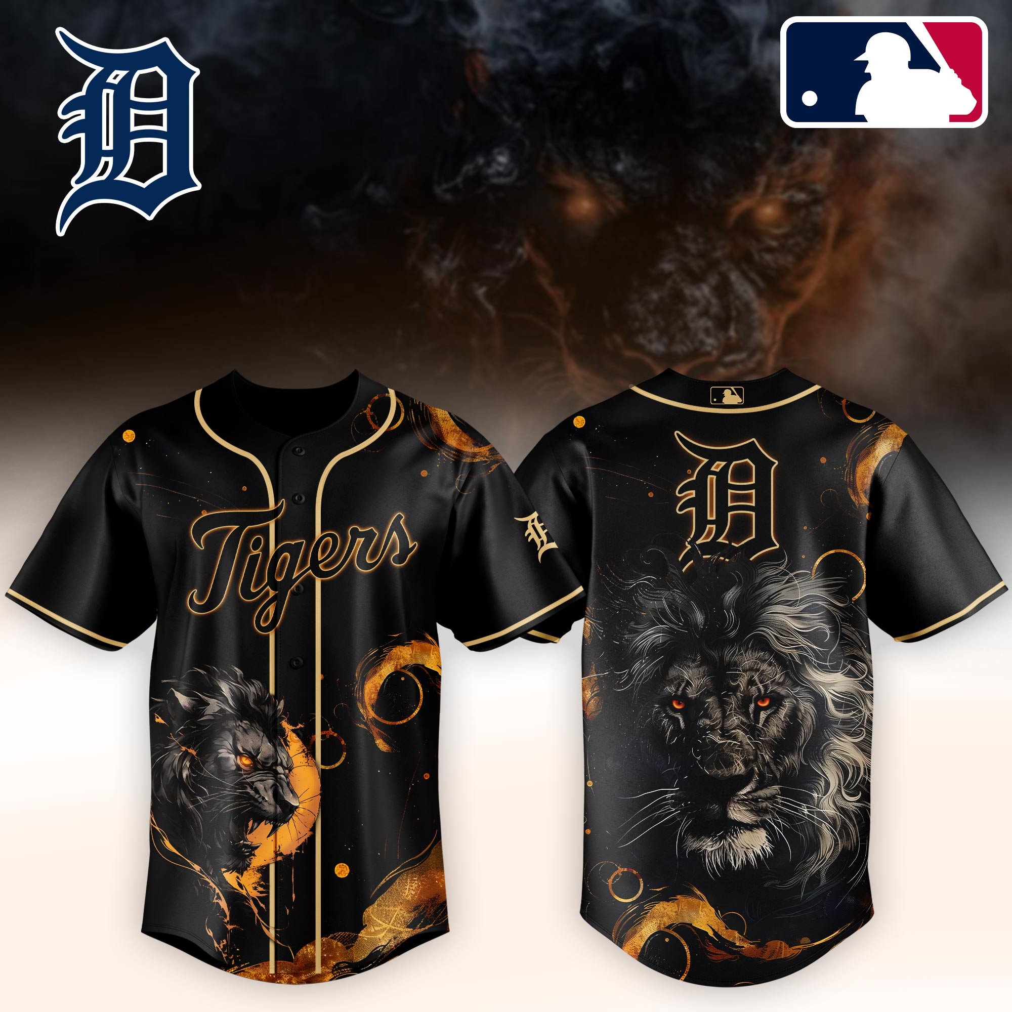 Detroit Tigers MLB x Lion Personalized Baseball Jersey For Fans
