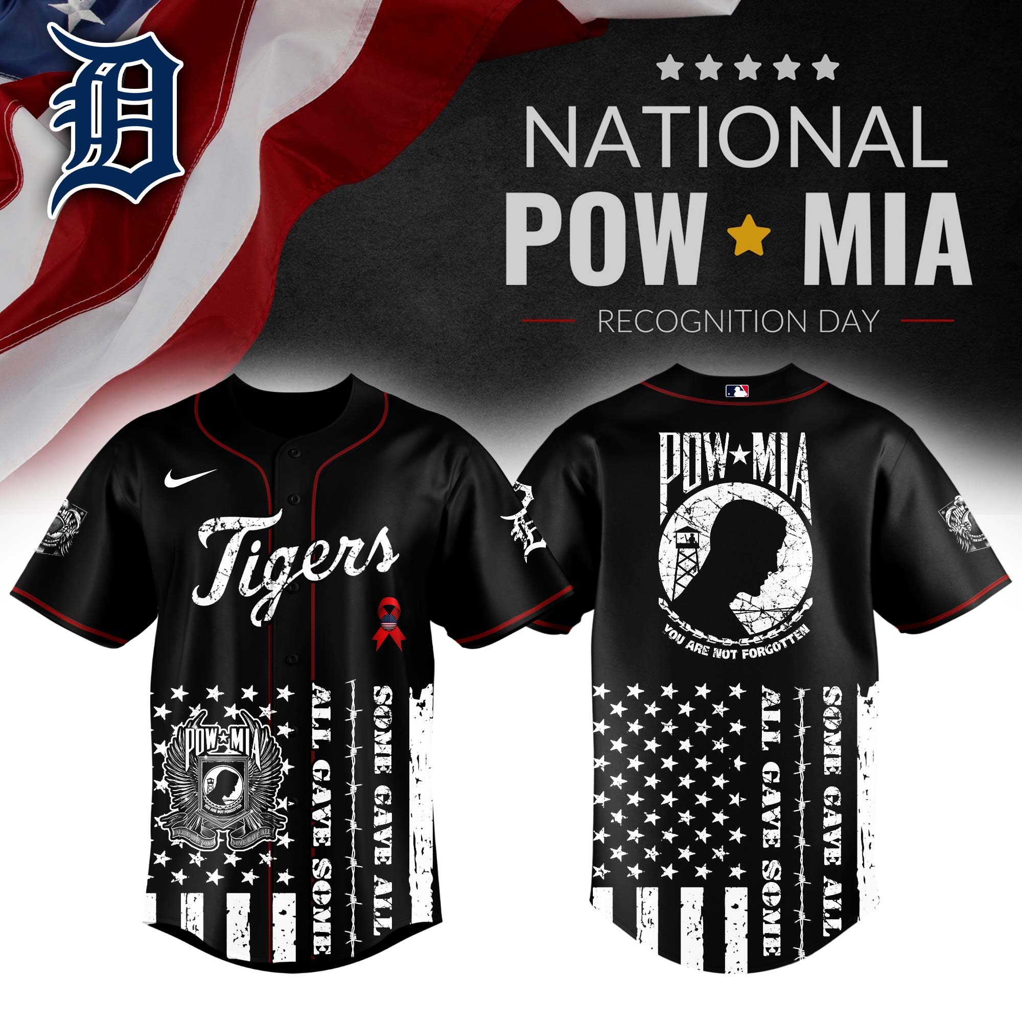 Detroit Tigers MLB x National POW/MIA Recognition Day Personalized Baseball Jersey For Fans